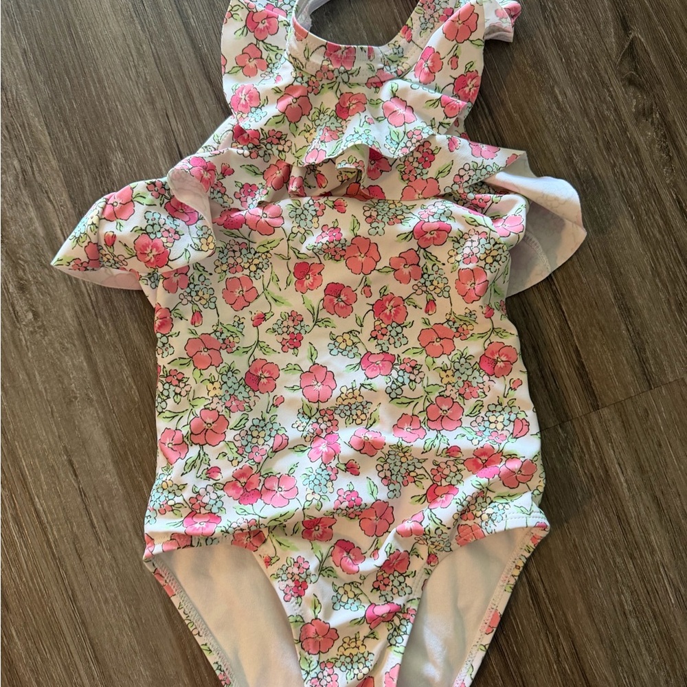 Janie and Jack Pink Floral Swimsuit